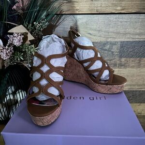 Madden Girl Elmaa Cognac Par Wedges